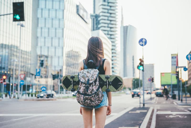 woman skate backpack 1